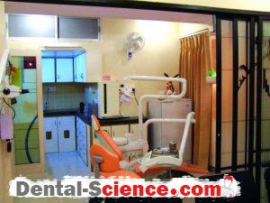 Dental operatory with assistant's work station separated